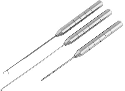 Dioche Bait Bait Ensemble d'Aiguilles d'appât de Pêche en Alliage 'Aluminium Kit 'Outils de Matériel 3 en 1 pour Une Pénétration Facile des Appâts et Une Fixation de Ligne - Aiguilles Durables