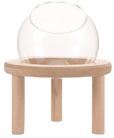 BETOOKY Kleine Hamsterbadewanne aus Glas mit Holzboden Transparent Sicher zum Spielen und Baden für Zuhause und Kleintierzubehör
