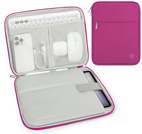 Dadanism 13 Pollici Tablet Custodia Borsa Portatile per iPad Pro 13 M5/M4, iPad Air 13 M4/M3, iPad Pro 12,9, MacBook Neo/Air M5 M4 13, Galaxy Tab S10 FE Plus 13,1/Tab S10+ Plus 12,4, Fucsia