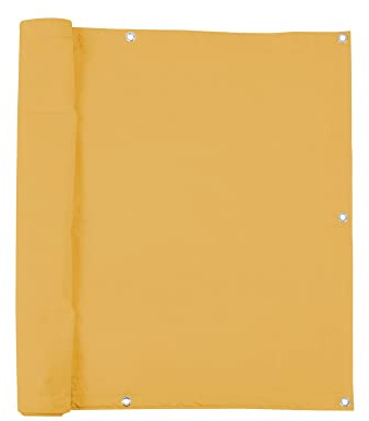 jarolift Balkonbespannung Basic, Balkon Sichtschutz Windschutz Sonnenschutz Balkon-Verkleidung, Wasserdicht, 300 x 90 cm,(16 Ösen) Gelb