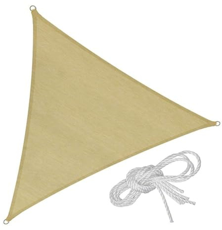 VERDELOOK Tenda a Vela Triangolare in polietilene, 3x3x3 m, Ecru