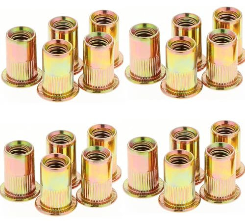 Hseamall Lot de 50 écrous aveugles en acier carbone plaqué M6