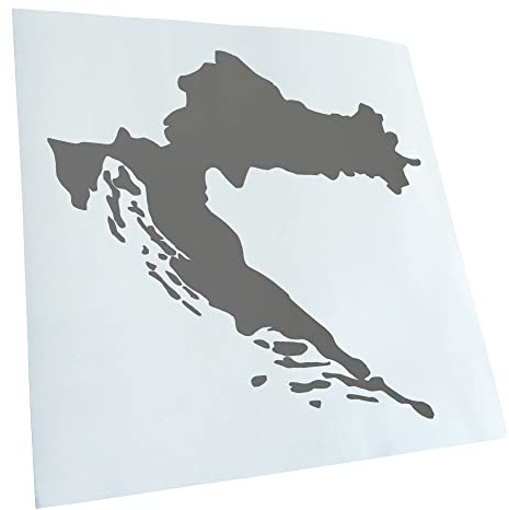 Kiwistar - Autoaufkleber - Kroatien Umriss Kontur - grau - 10,5x10cm - Heckscheibe Auto Aufkleber wetterfest für Kfz LKW Mofa Truck - Sticker außen selbstklebend Tuning Zubehör für Fenster Fahrzeug