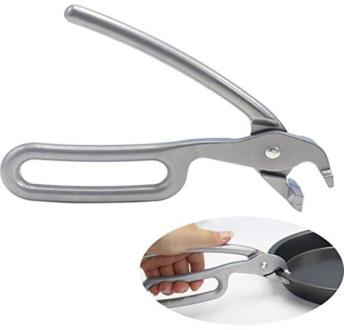 OBTANIM Heavy Duty Pizza Pan Gripper, Cast Aluminum Anti-Scald Baking Pan Gripper Clips Retriever Tongs for Lifting Hot Plate with Food Out from Microwave, Oven, Instant Pot, Air Fryer