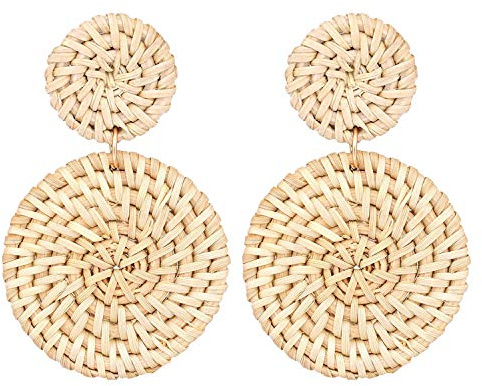 JewelryWe Schmuck Retro Ohrringe Boho-Stil handgemacht geflochten Statement Ohrringe mit Baumeln Quaste Anhänger für Frauen Dame Mädchen, verschiedene Designs