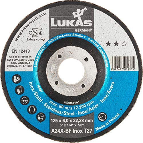 10x LUKAS Schruppscheibe Schruppscheiben T27 Edelstahl 230x6 mm gekröpft A24X-BF