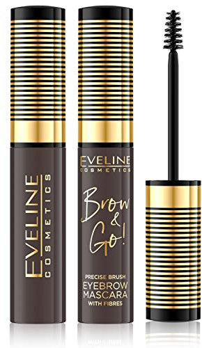 Eveline Cosmetics Brow&Go! Mascara sourcils aux fibres épaississantes, 6 ml, n° 02 Dark