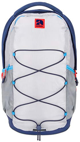 AUDETIC Schulrucksack Mädchen & Jungen Teenager Blau Rot - AERO - Ergonomischer Rucksack mit vielen Fächern für Schule & Freizeit - Wasserabweisend