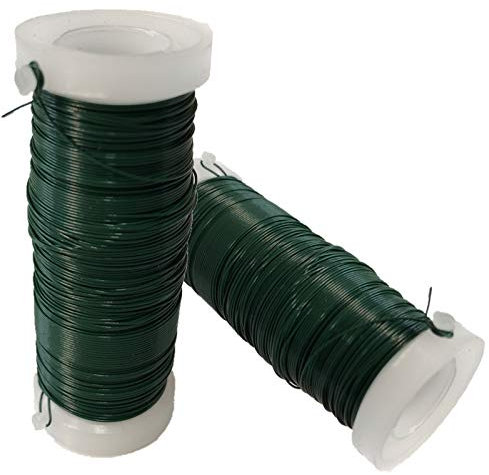 2 Roll 0.35 mm Green Florists Wire - Flexible Paddle Wire for Craft Binding & Flower Arranging