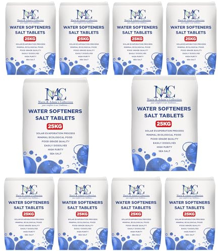 MAC 25 Kg Salt Tablets | Water Softener | Food Grade | Compatible to All Water Softener Machines 100% Genuine British Salt Tablet, Tablet Salt of Premium (10 bags)