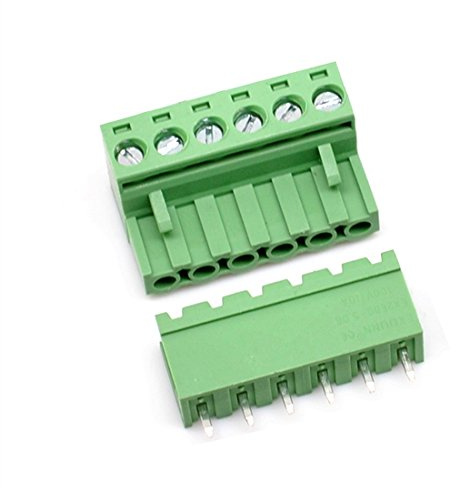 Oiyagai 10er-Set 6-polige Schraubklemmen Steckverbinder, 5,08 mm Rastermaß, 300V 15A, Stecker-Buchse für Leiterplatten, Stromversorgung, Signalverteilung, Industrieanlagen