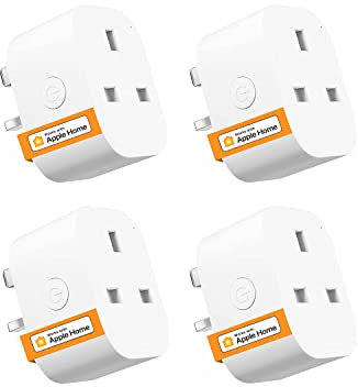 Smart Plug Works with Alexa, Apple HomeKit Siri, Google Home - Refoss Wifi Plug Alexa Smart Sockets Support App Remote Control, Voice Control, Timer, Offline Control, 13A, No Hub Required - 4 Pack
