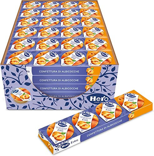 Hero Extra - Confettura Monodose gusto Albicocca 4x25gr [Box 30 Confezioni] - Albicocche