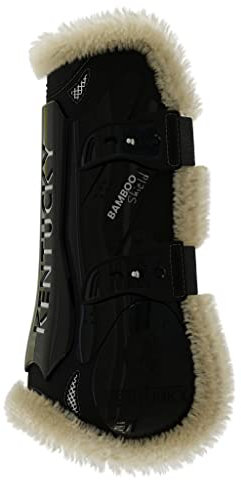 Kentucky Horsewear Lammfell Gamaschen Bamboo Elastik, Größe:M, Farbe:schwarz