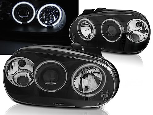 CCFL Angel Eyes Scheinwerfer für VW Golf 4 IV 09.1997-09.2003 in schwarz