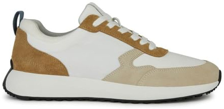 Geox Uomo U Volpiano A Sneaker, LT Tortora/Bianco, 41 EU, Lt Tortora Bianco, 41 EU