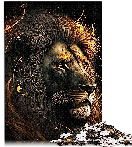 SIBREA Puzzle für Erwachsene, 1000-teiliges Holzpuzzle, Photorealistischer Löwe, Ab 12 Jahren, 1 Set, 1000 Teile, 50x75 cm