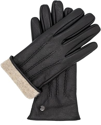 Hand Gewand by Weikert JESS- Damen Lederhandschuhe aus Ziegenleder mit warmer Kaschmir-Wolle Fütterung; Elegante Nappa Damenhandschuhe aus weichem Leder mit warmer Kaschmirfütterung Gr. 7