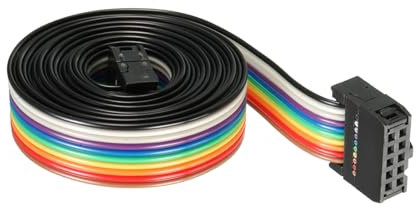 DMiotech 1 Pack 10 Pins IDC Flat Ribbon Cable 148cm Length 2.54mm Pitch Breadboard Jumper Wires for Electronic Projects Type-C