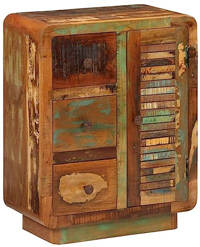 Generic Sideboard mit 3 Schubladen 55x30x70 cm Altholz Massiv,Mehrfarbig,21.5 KG