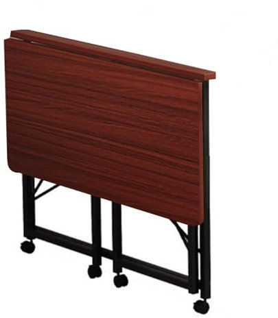 Klapptisch mit 4 Rädern, Faltbarer Drop -Blatt -Laptop -Schreibtisch, Schreibtisch Schalter für kleinen Raum, kompakte Computer -Workstation für Home Office