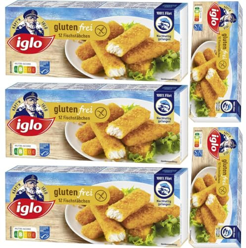 Iglo Fischstäbchen glutenfrei 360 Gramm x 5 STÜCK [Frischegarantie]