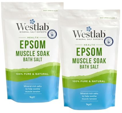 Westlab Health Epsom Bath Salts 1kg (2 Pack)