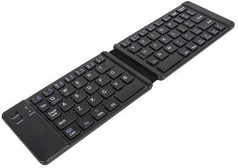 VBESTLIFE Tastiera Bluetooth Pieghevole, Tastiera Ultra Sottile Ricaricabile Compatibile per IOS, per Android, per per Smartphone, Tablet e Laptop (BLACK)