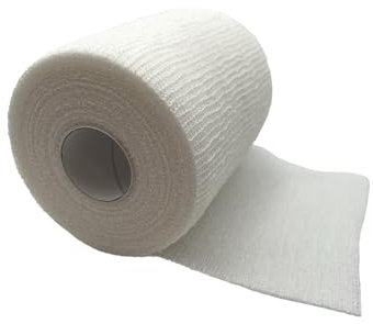 DE Healthcare Products – elastische Haftbinde (20m x 10 cm), kohäsive (auf sich selbsthaftende) Fixierbinde, hautfreundlich, weiß
