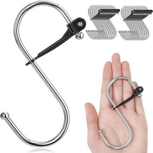 Sopito S Hooks, 20PCS S Hooks for Hanging Heavy Duty Metal for Kitchen Office Bathroom Bedroom, Silver, Large
