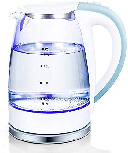 Bollitore elettrico in vetro, bollitore ecologico da 1,7 litri con LED illuminato, bollitore senza fili senza BPA con coperchio e fondo interni in acciaio inossidabile, spegnimento automatico e