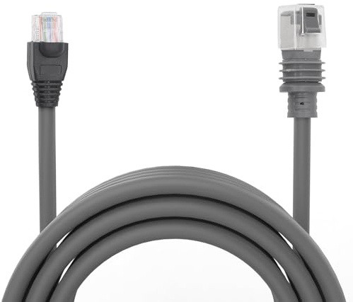 For Mini Ethernet Cable, Rectangular Satellite Ethernet Cable Extension, 2000Mbps High Speed, Extension Cable For Mini Rectangular Satellite, Grey (5m / 16ft)