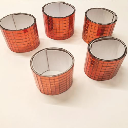 Lot de 2 400 carreaux de miroir autocollants en verre pour boule disco, chapeau de cowboy, vase, bouteille, décoration intérieure Orange 5 x 5 mm
