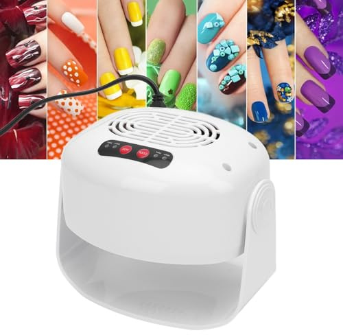 Secador de uñas, secador de uñas giratorio, modo de calentamiento y enfriamiento, inicio automático, parada de rotación hacia adelante y hacia atrás, ventilador de secado de uñas (A)