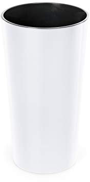 Tymar Pflanzsäule, Blumentopf hoch innen, Pflanzkübel,Blumenkübel Gross, Übertopf (Weiß ; ø 30 cm)