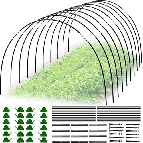 Jiahuade Arcos para Invernadero,Aros Invernadero Tunel,Túnel para Plantas,Neumáticos de Invernadero,Aros de Invernadero para Tunel,Aros Invernadero Grandes,Garden Tunnel (18Pcs)