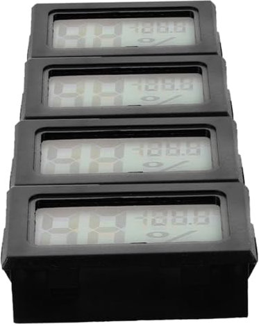 SOLUSTRE 4pezzi Termometro Igrometro Mini Display Lcd Per Monitorare e Umidità Per Terrari e Frigoriferi