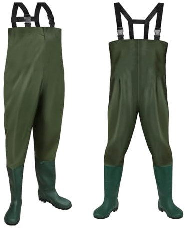 Jaxguom Wathose Herren Wasserdicht, Anglerhose Wasserdicht mit Stiefel, Wathose Neopren 70D Nylon für Angeln, Bauernhöfe, Bauarbeiten