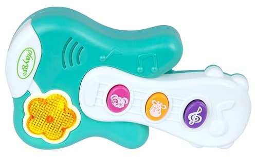 Playgro Little Strummer Light-Up Guitar, Guitare électronique intéractive pour bébés, Jouet Muscial, 7 mélodies et Sons, à partir de 9mois