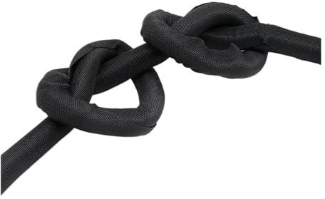 ERQIAO Gaine tressée extensible en PET noir de 1 à 10 m - Fermeture automatique - Organisateur de câbles (32 mm _ 10 mètres)