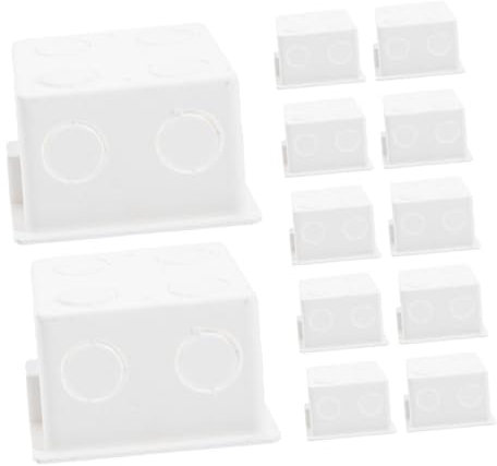 NAMOARLY 12pezzi Scatola Elettrica Muro Pvc Scatola Di Giunzione Tipo Installazione Facile e Nascosta Accessori Per Progetti Elettrici Resistente e Durevole