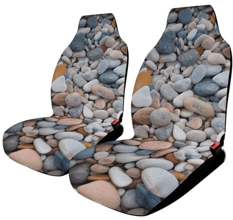 BWQSKL Car Seat Cover for Comfort Anti-Slip Beach Colored Pebbles Car Seat Protector Full Wrap Protection for Most Cars, Vans, Trucks, SUV