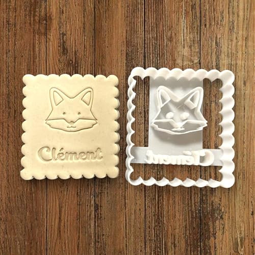 ELACE Emporte Pièce Renard à personnaliser avec prénom - Moule Biscuit Emporte Piece Enfant pour Biscuits, Gâteaux- Idéal pour Cadeau, Enfants Dimension 7.3x6.5x1.5cm