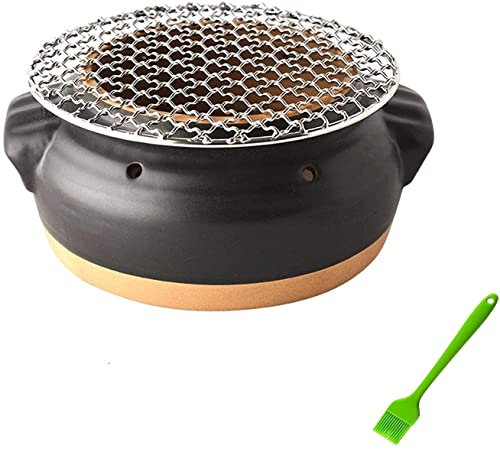 Barbecue de Table d'extérieur pour Pique-niques de Jardin, Four de fête, Barbecue à Charbon de Bois Domestique, Petit réchaud d'intérieur et d'extérieur, Filet de Cuisson, Barbecue coréen Portable au