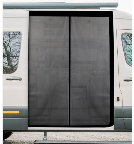 LFGUD 83''H x 59''W Van Bug Screen Side Door Sliding Door Window Covers with Magnetic Closure Car Window Screens for Mercedes Sprinter Motorhome Camper