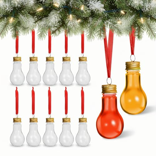 Healifty 25Pcs Fillable Clear Plastic Christmas Booze Balls Ornaments for Diy Craft Projects Party Home Decor Xmas Tree Hanging Decorations