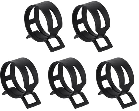 sourcing map 5pcs Spring Band Type Hose Clamps 27mm Fuel Line Hose Spring Clip Silicone Vacuum Hose Pipe Clamp Low Pressure Tube Clip Fastener, Black