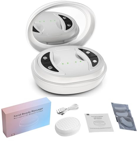 TECKZOON EMS massaggiatore portatile per gli occhi, massaggiatore per gli occhi con calore e vibrazione, dispositivo di bellezza ricaricabile per rilassare la zona degli occhi, contro occhiaie e