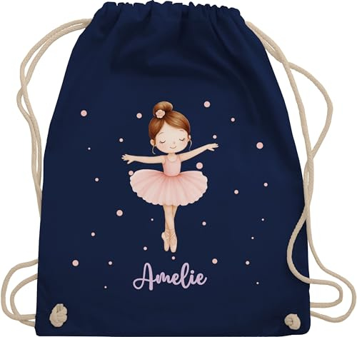 Turnbeutel Rucksack - Ballerina Name - Geschenk Mädchen tanzen Ballett - Unisize - Navy Blau - ballet dancer bag tanzrucksack tanz amelie ballettbeutel tasche dance tänzer tänzerin