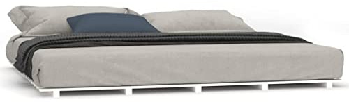 XHNIFBN Massivholzbett Kiefer Weiß 180x200 cm mit Sperrholzlattenrahmen für erholsamen Schlaf, Modernes Design Robust & Langlebig für Schlafzimmer Gästezimmer